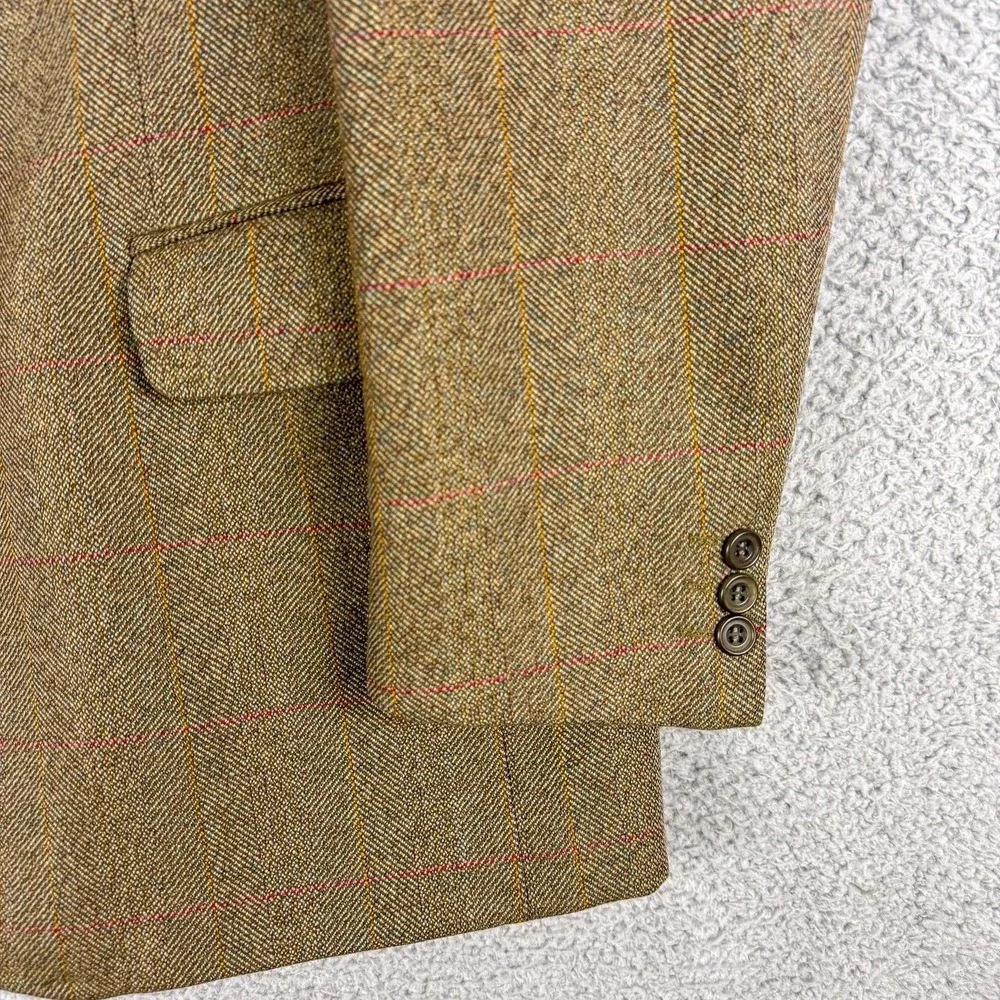 Magee Blazer Men 40 Brown Herringbone Tweed Wool Sport Coat Made Ireland Grandpa